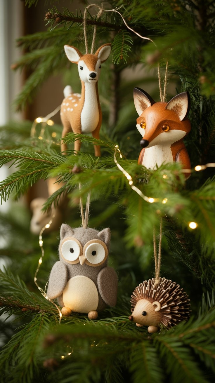 a christmas tree with a variety of ornaments and decorations