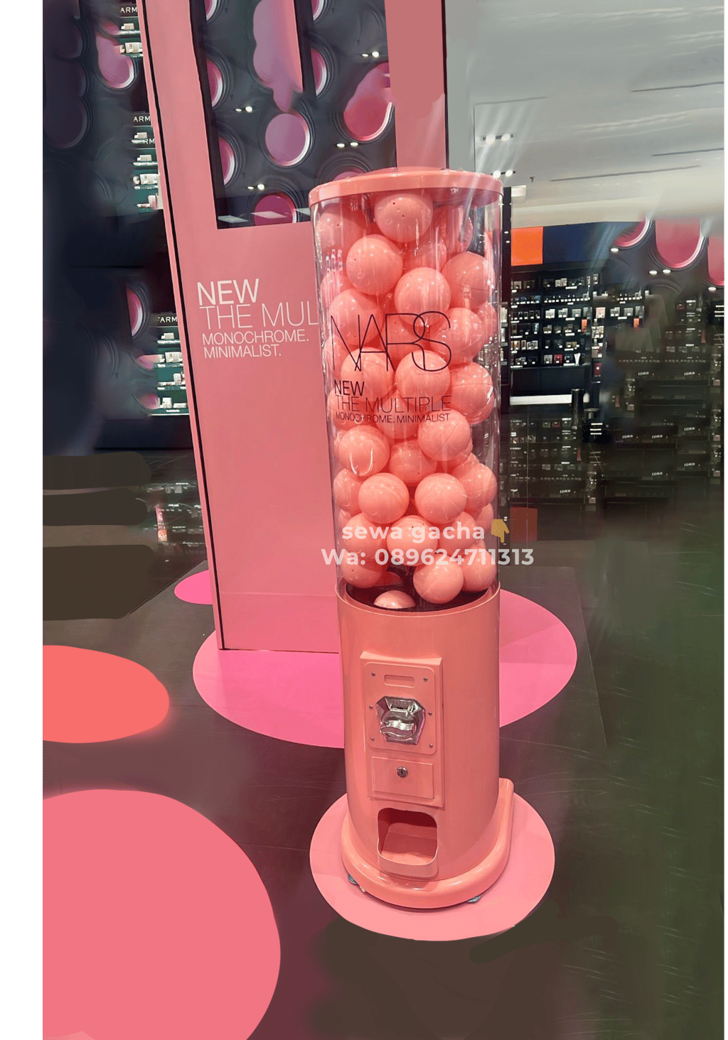 sewa mesin gumball gachapon gacha pink