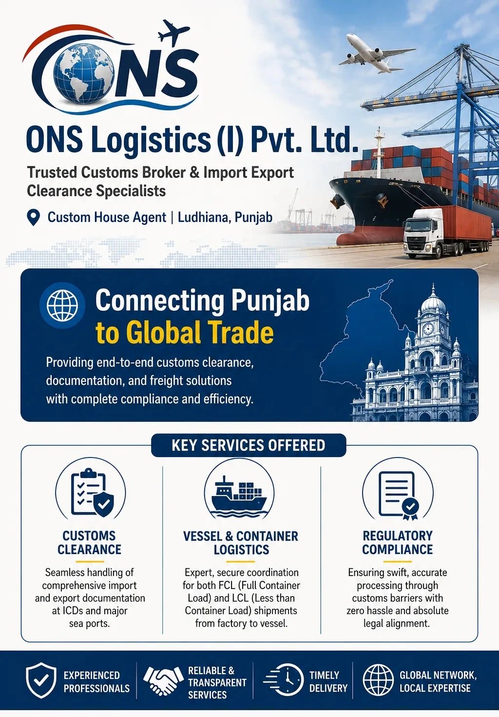 Top Custom Broker In Ludhiana ONS Logistics India