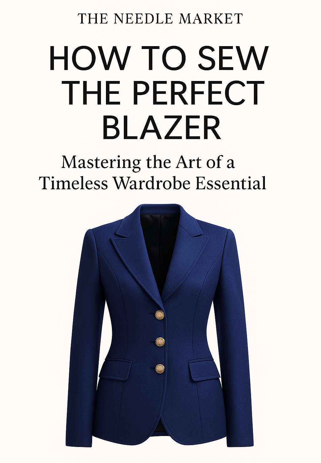 Royal blue blazer with gold designer buttons.