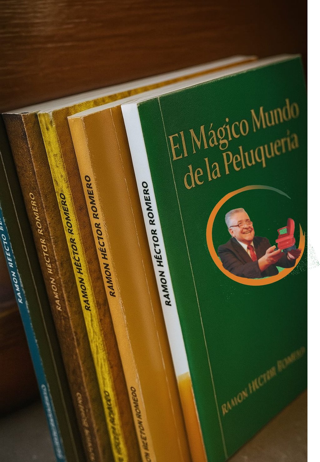 Libros del Escritor Local Ramón H. Romero, presentados de perfil.