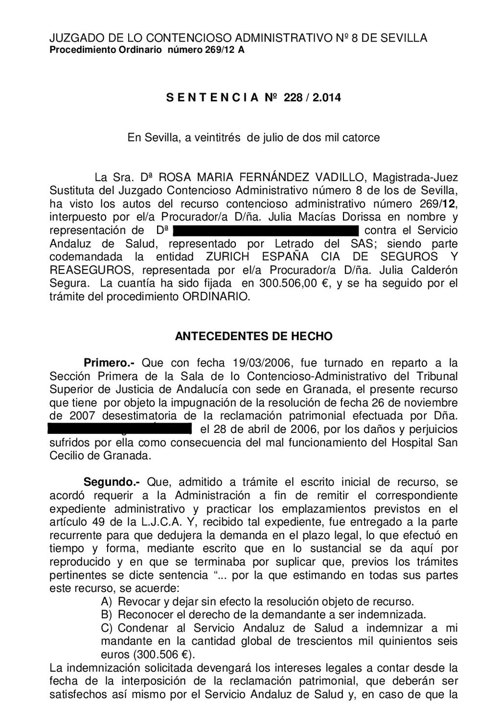 falta de consentimiento informado en cirugía