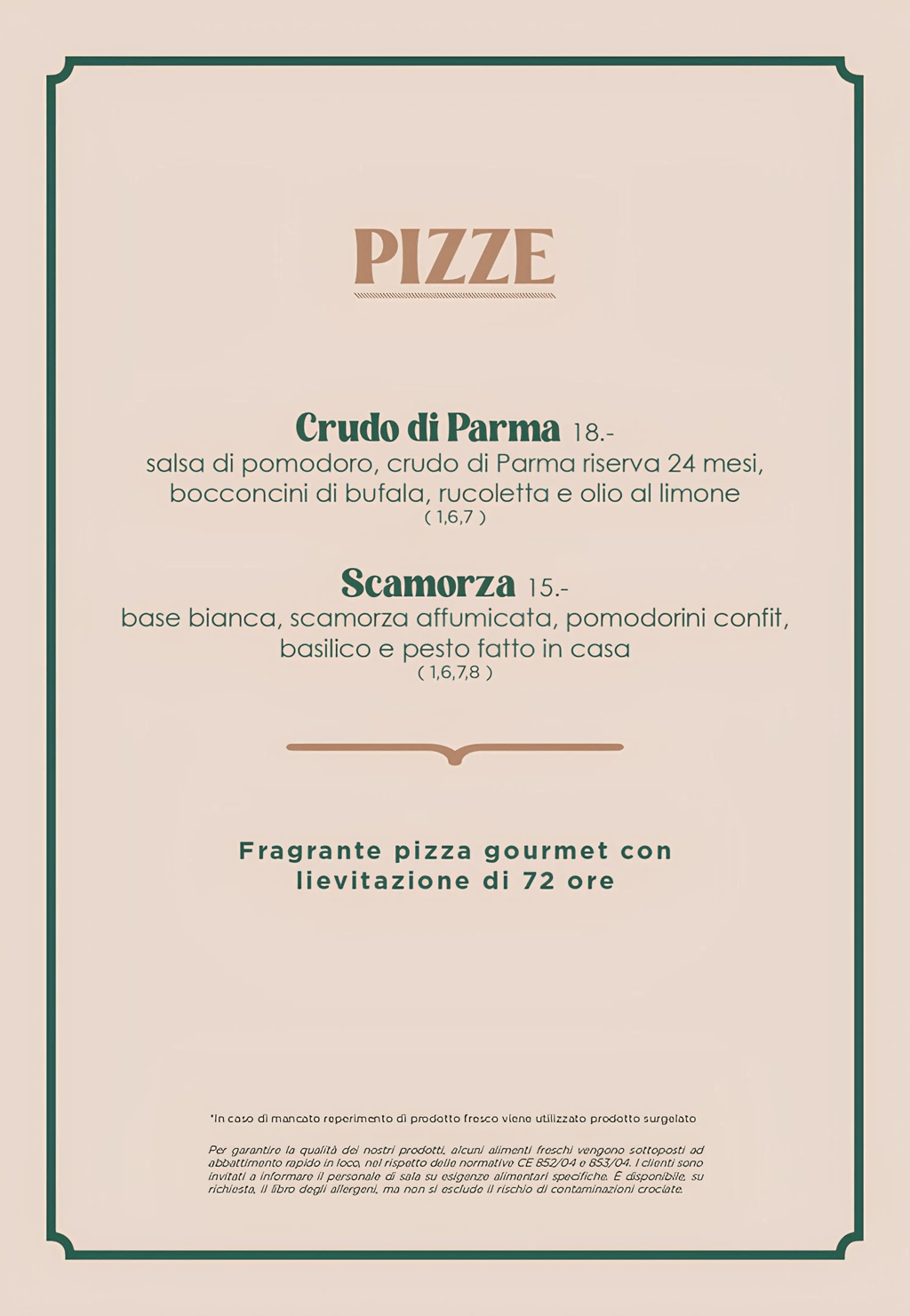 Le pizze del Ristorante Bottega Moderna Bistrot