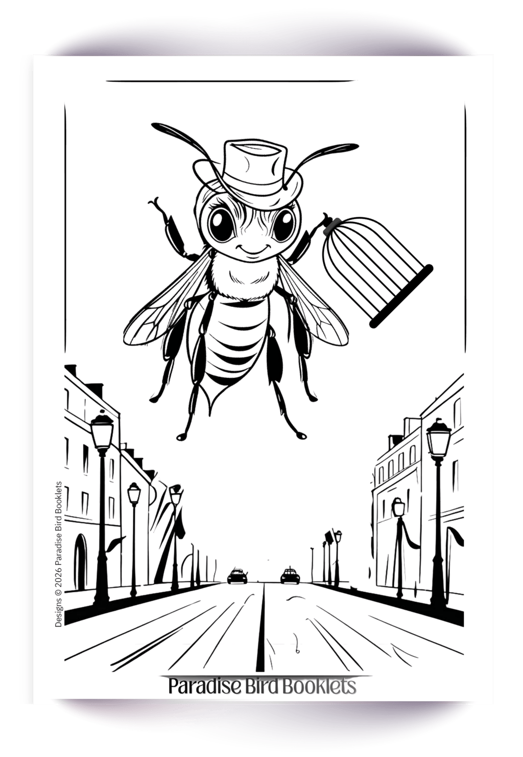 Cute freebie coloring page of a bee