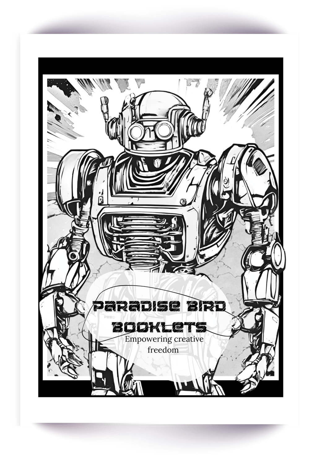 Coloring page of a comic book style astrobot