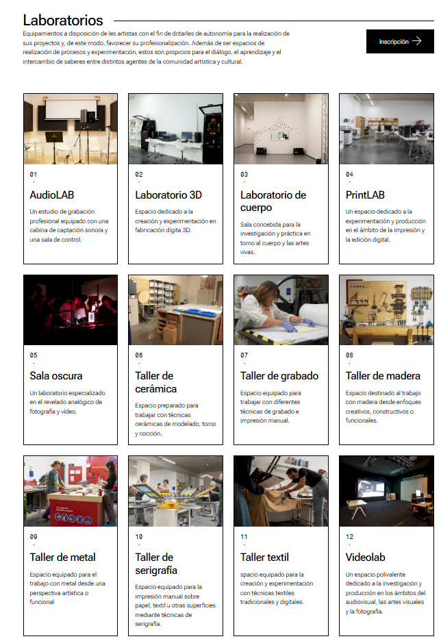 Talleres del Centro Huarte disponibles para uso gratuito