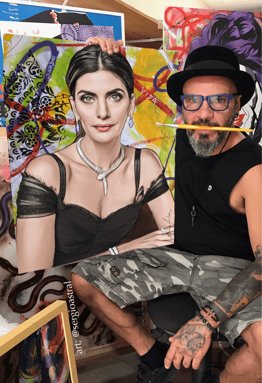 Quadro personalizado com cores vibrantes, trazendo vida à parede da sala de jantar.