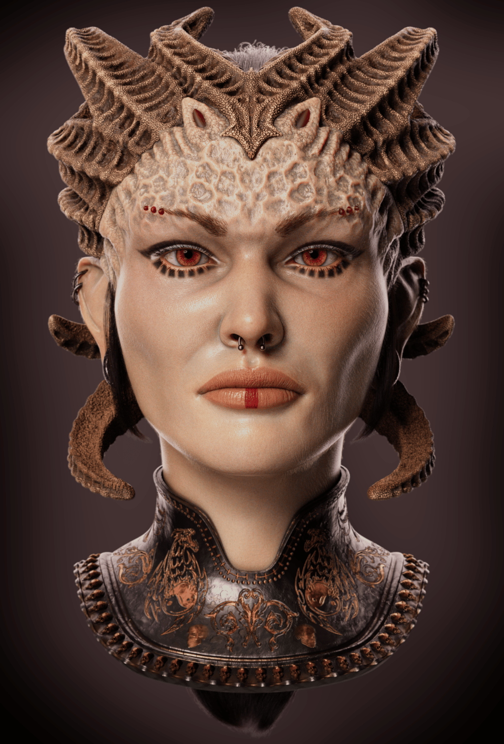 a woman with a large headpiece and a large headpiece