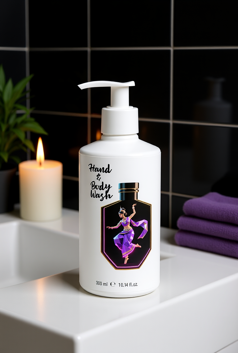 a bottle of hand sanitizing lotion on a counter top