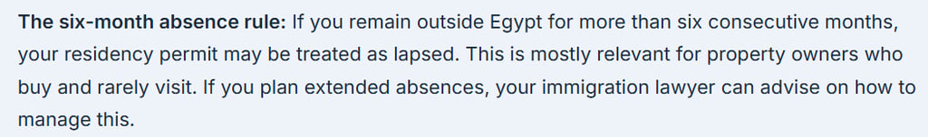 Egypt visa for property buyers