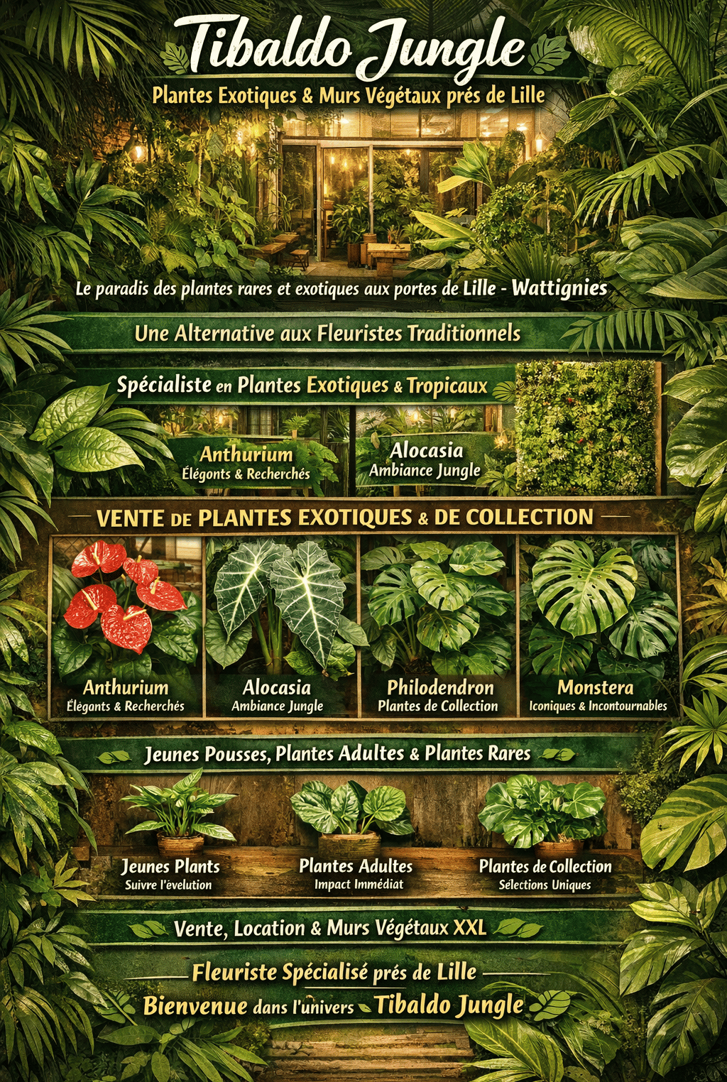 Fleuriste spécialisé en plantes exotiques et plantes rares à Lille et Wattignies