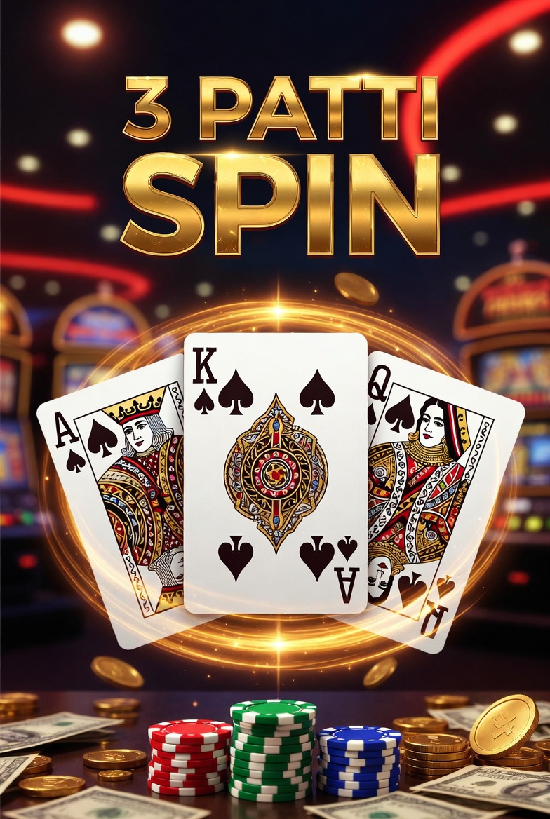 3 Patti Spin online card game platform featuring Teen Patti gameplay, exciting rewards, bonuses, and