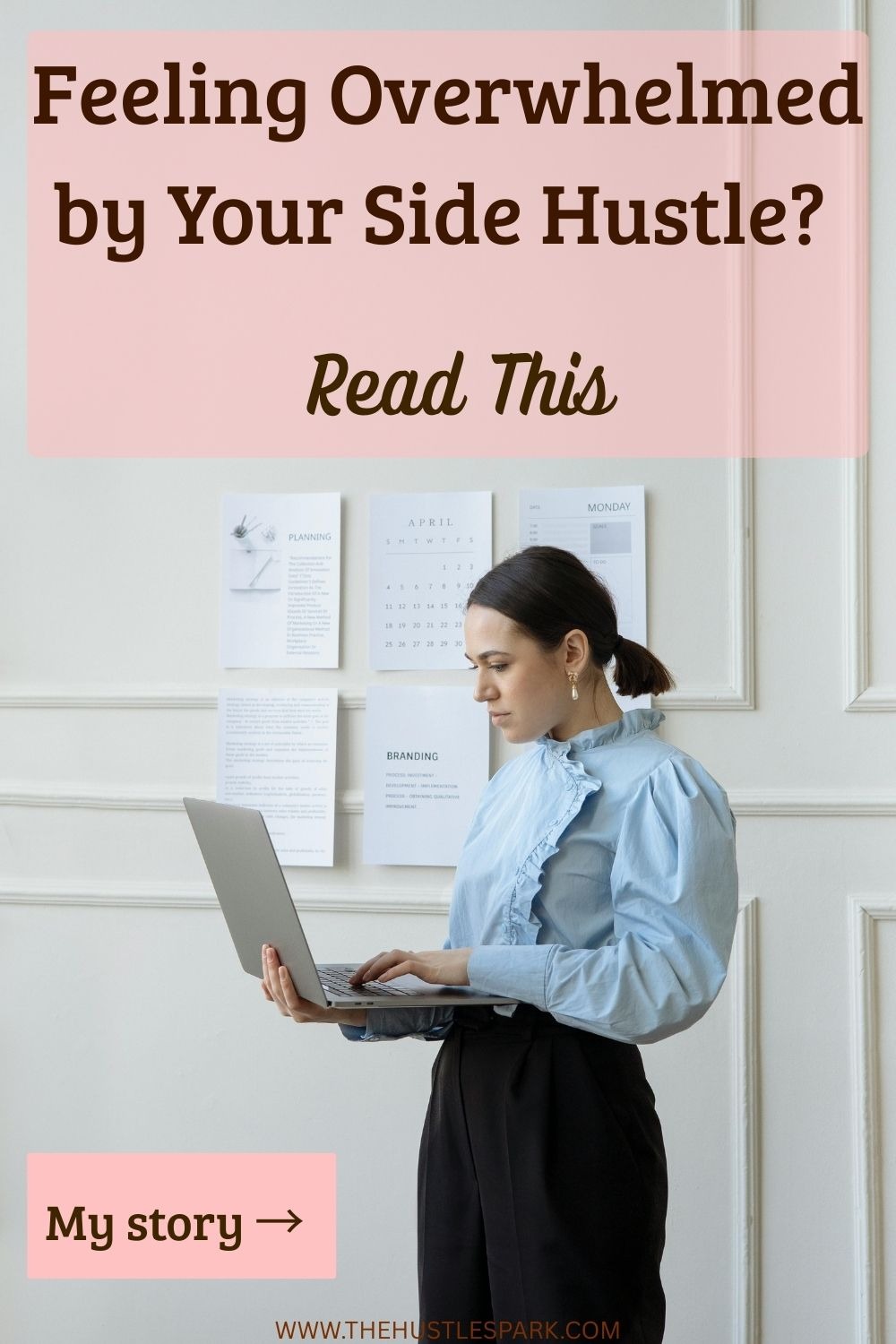 Stressed person at laptop feeling overwhelmed by side hustle