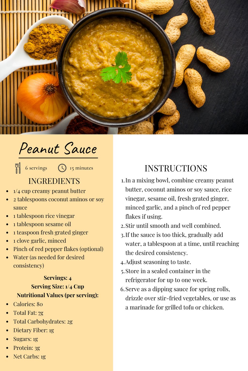 a recipe for peanut butter peanut butter soup