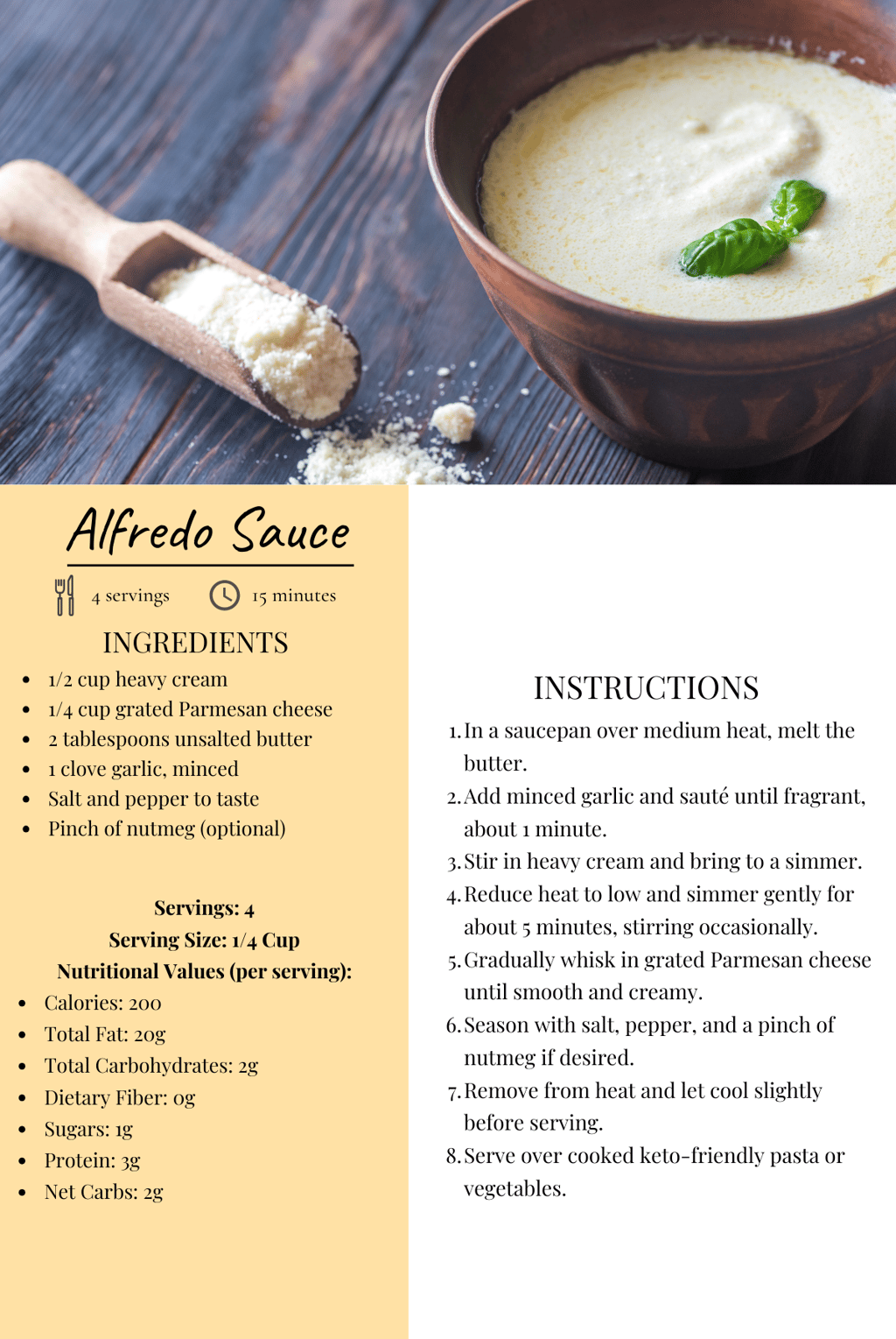 a recipe for a soup with a recipe card