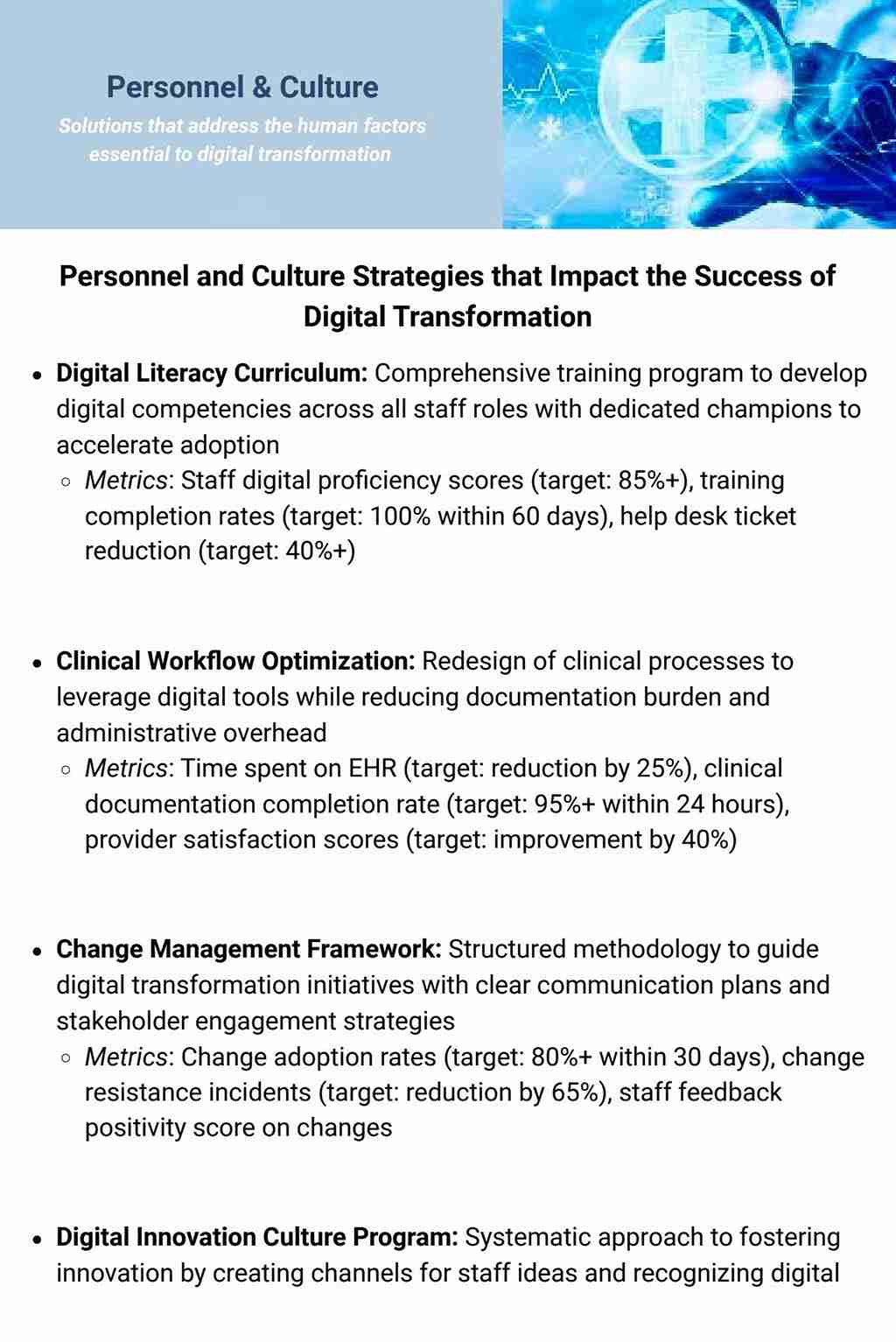Healthcare leaders developing workforce strategy to improve staff performance and patient care.