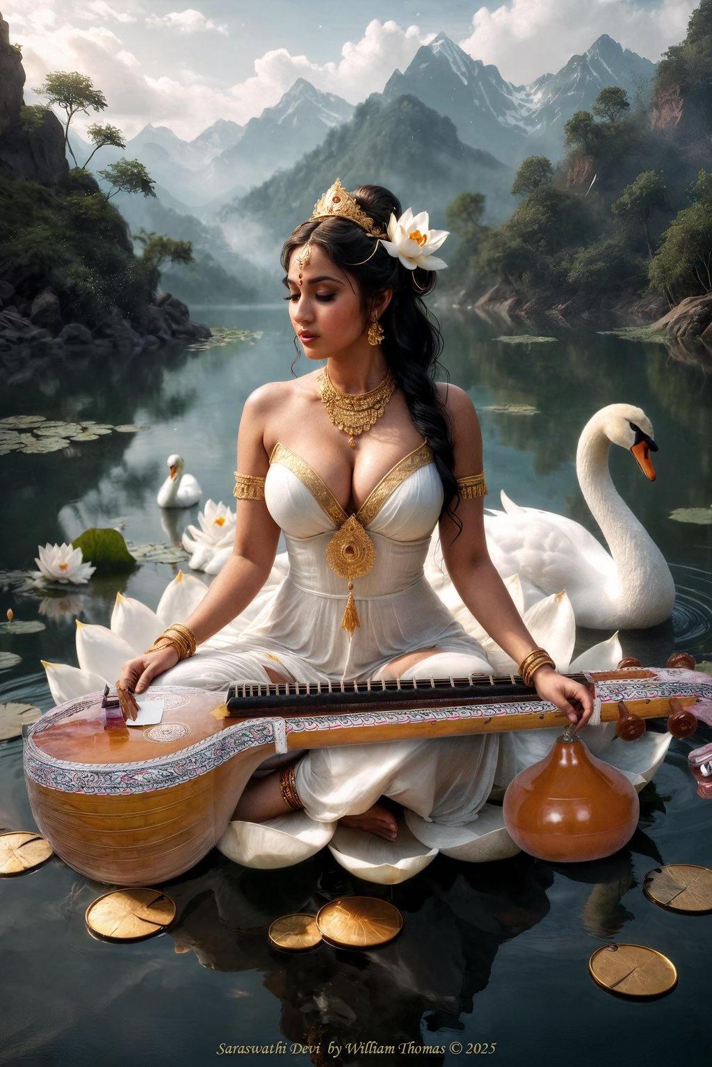 image of Hindu Goddess Saraswathi 