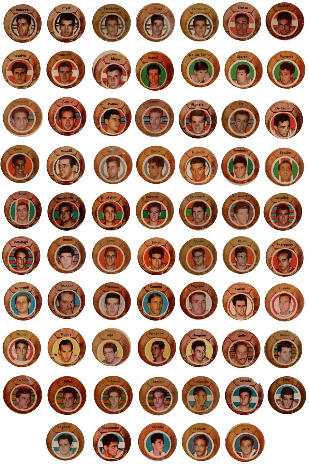 1961 Astros Del Deporte Discs Basketball Cards from Uruguay