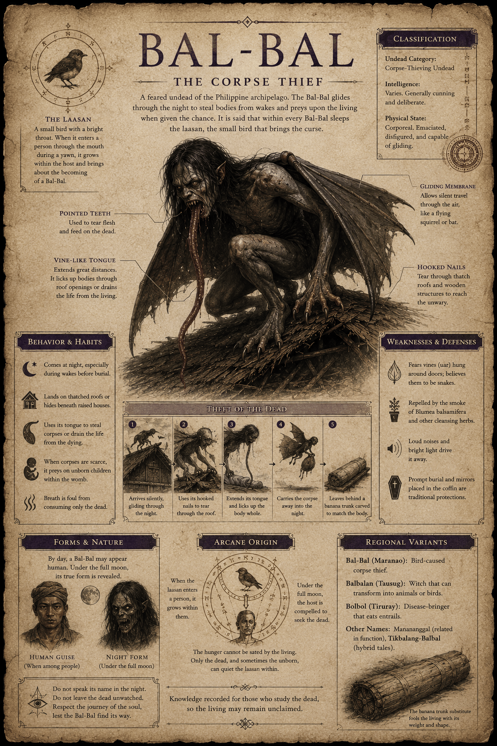 Bal-Bal, The Corpse Thief of Filipino Folklore Infographic