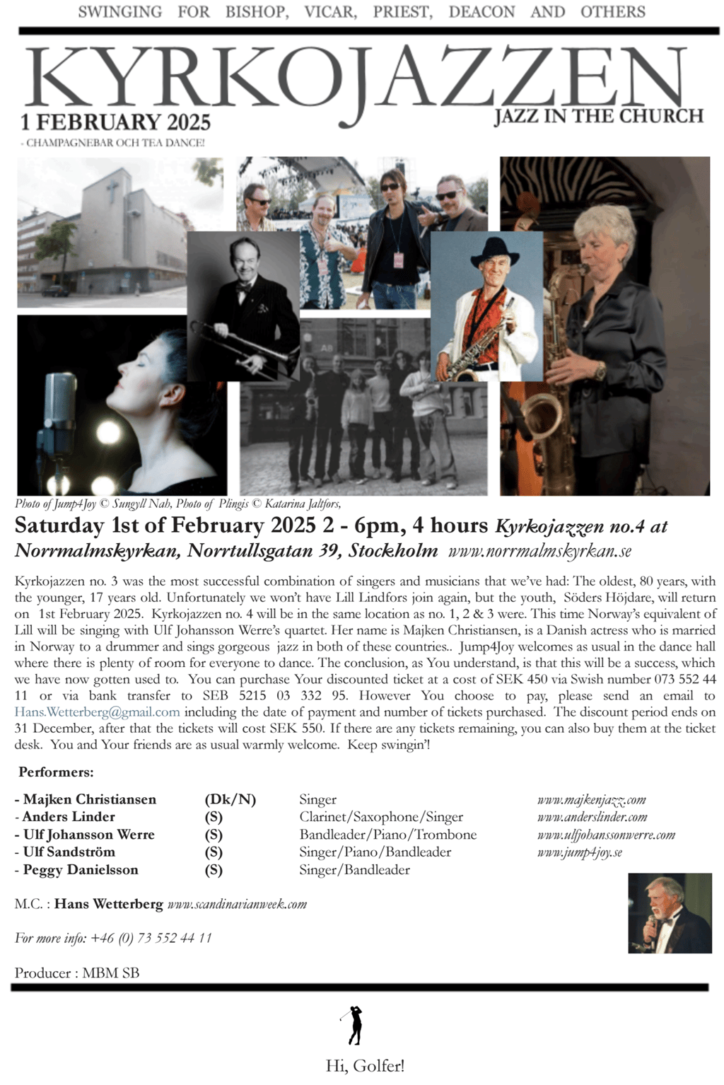 a flyer for a concert with a jazz band