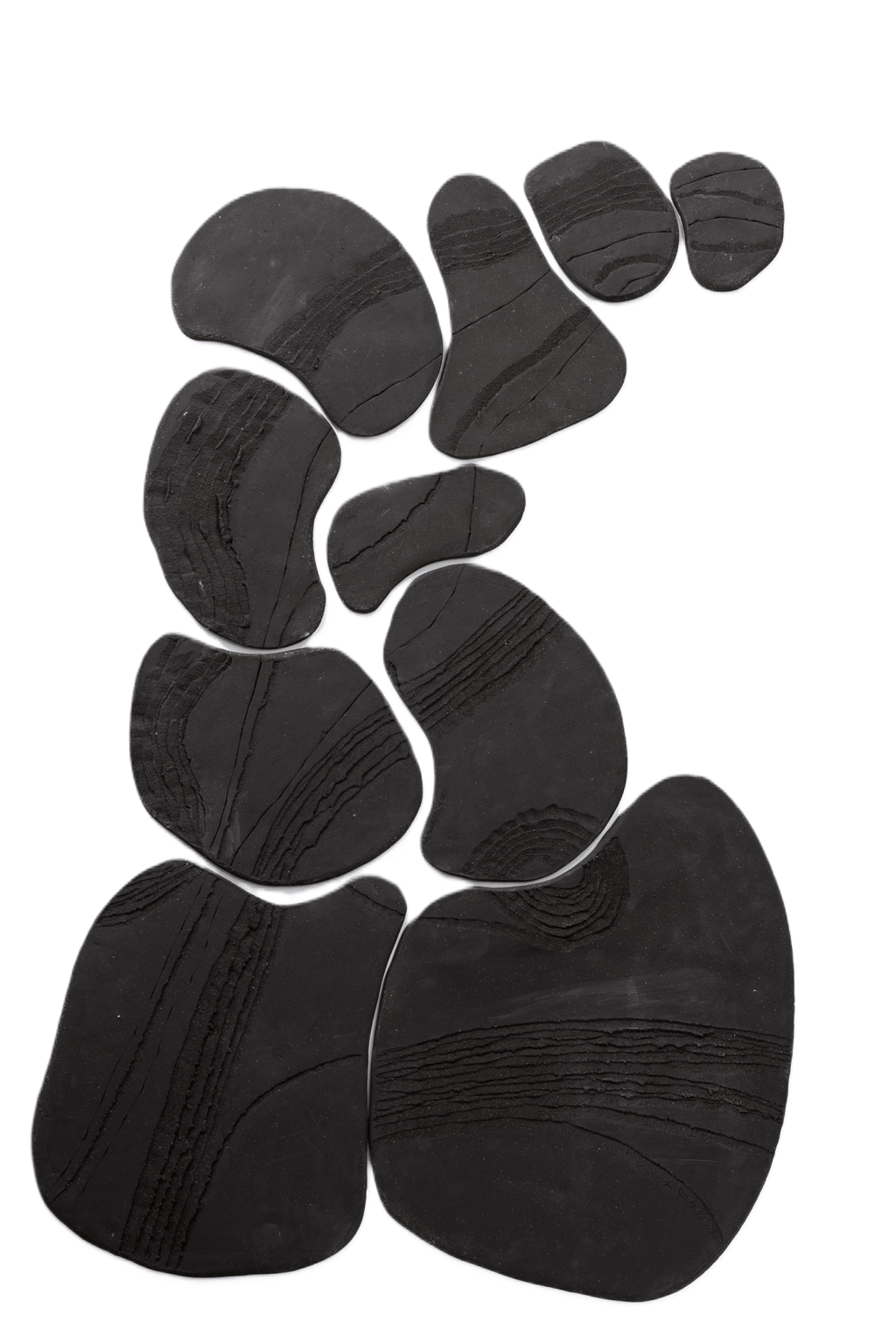 création de terres murales plaques en grès noir texturées