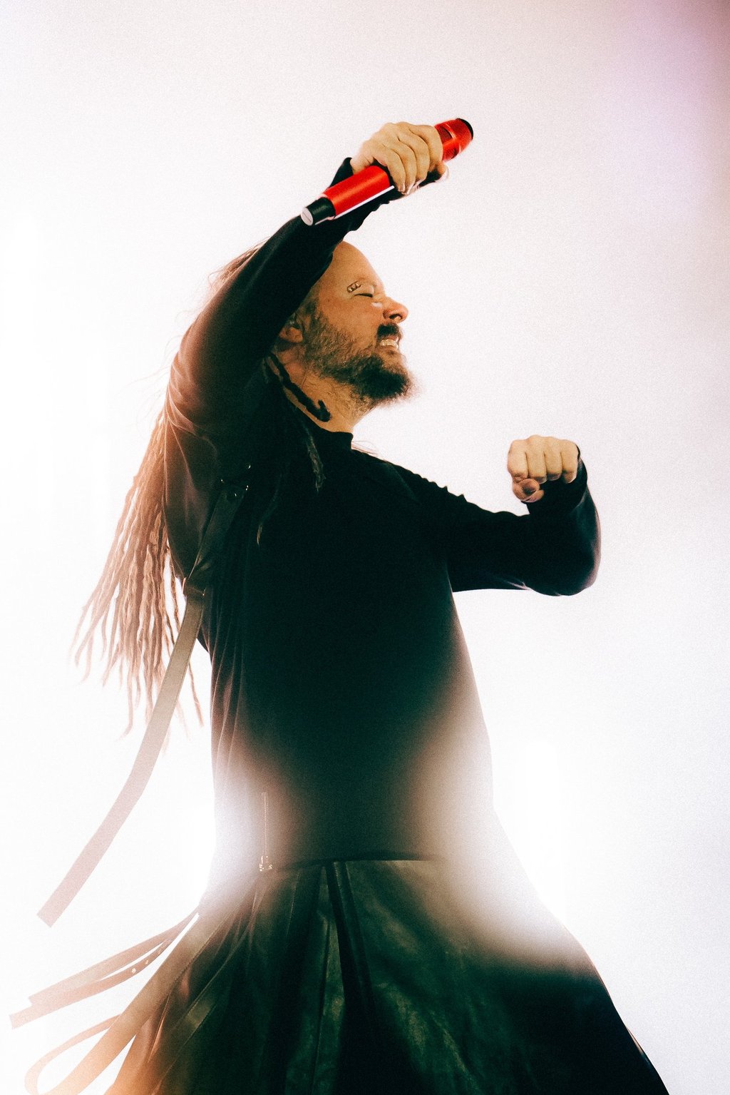 Vocalista Jonathan Davis do Korn no show da banda em SP no Allianz Parque