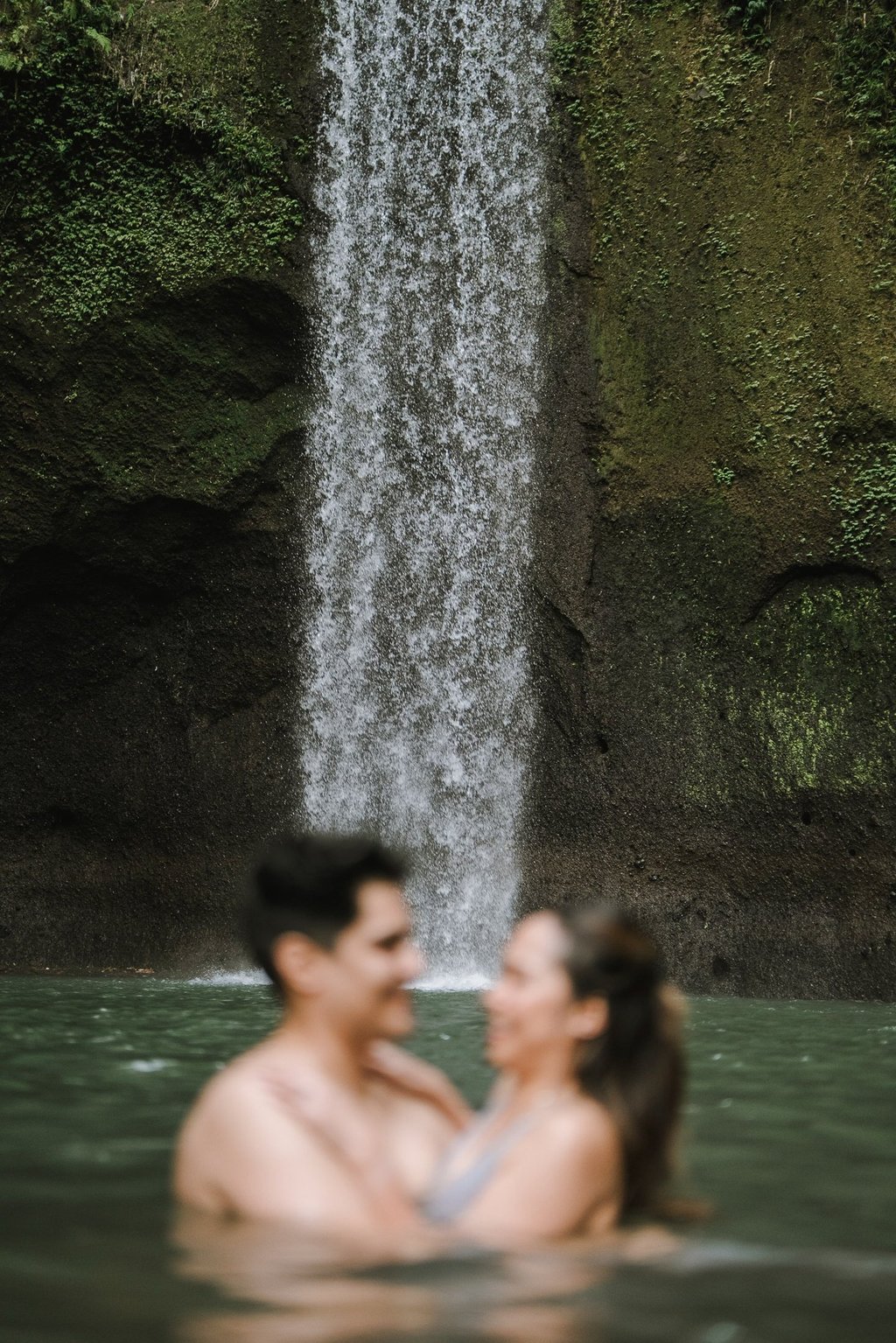 Romantic close up prewedding moment at Tibumana Waterfall Bangli Bali