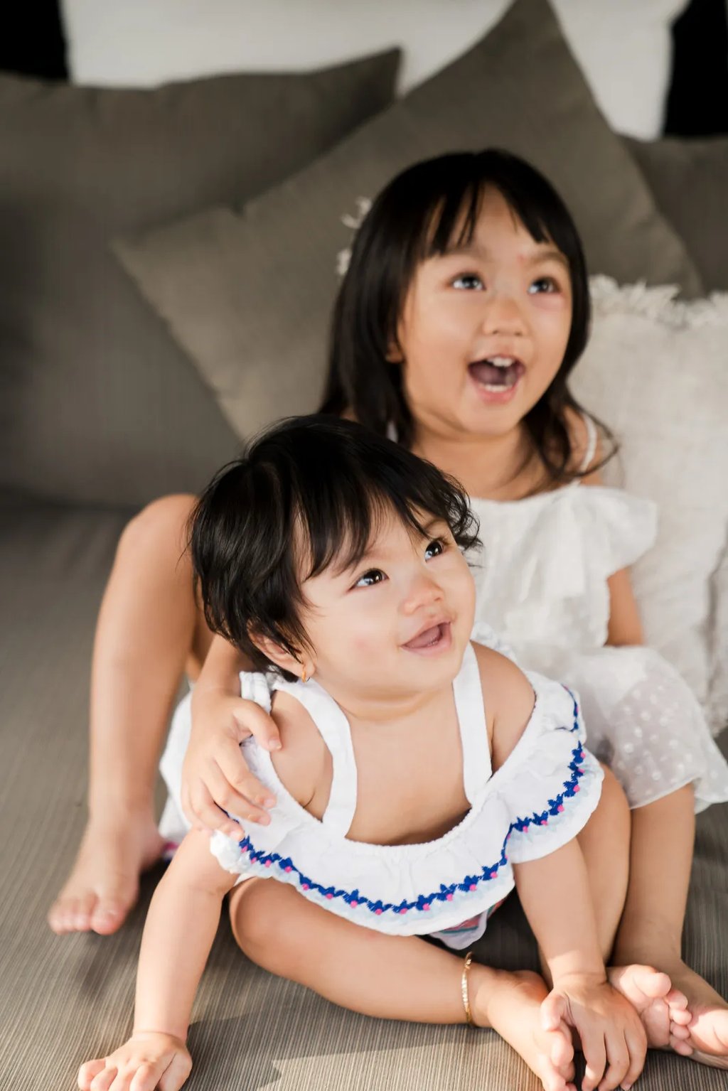 Lifestyle portrait of children at a private villa in Seminyak Bali.