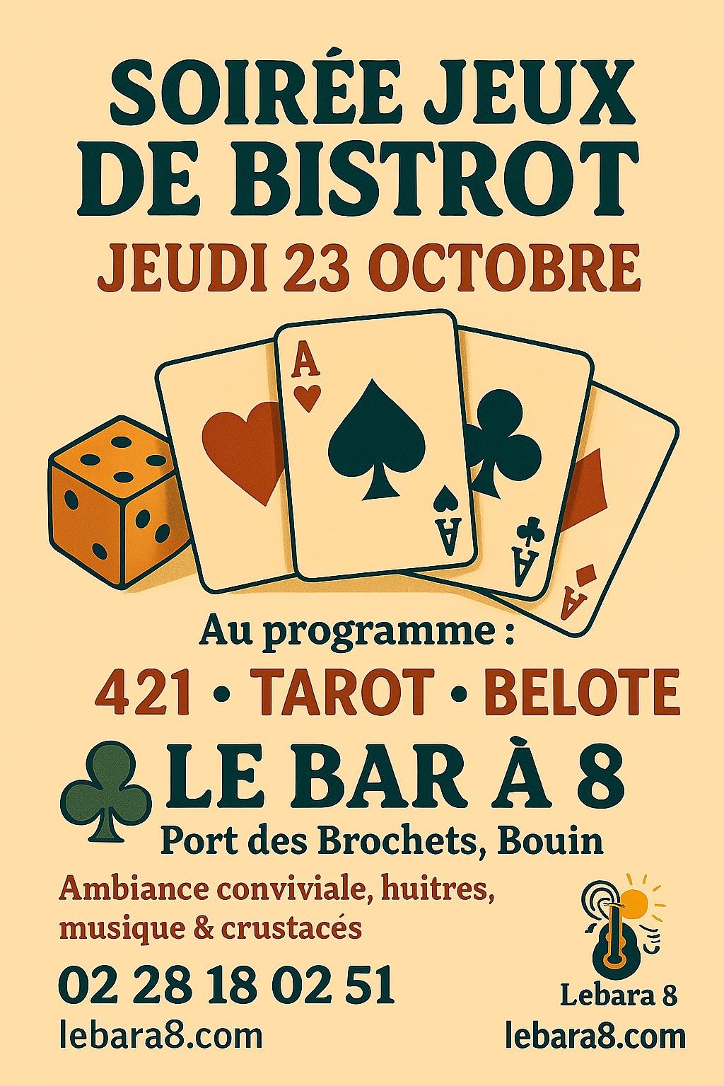jeux de bistrot au Bar à 8
