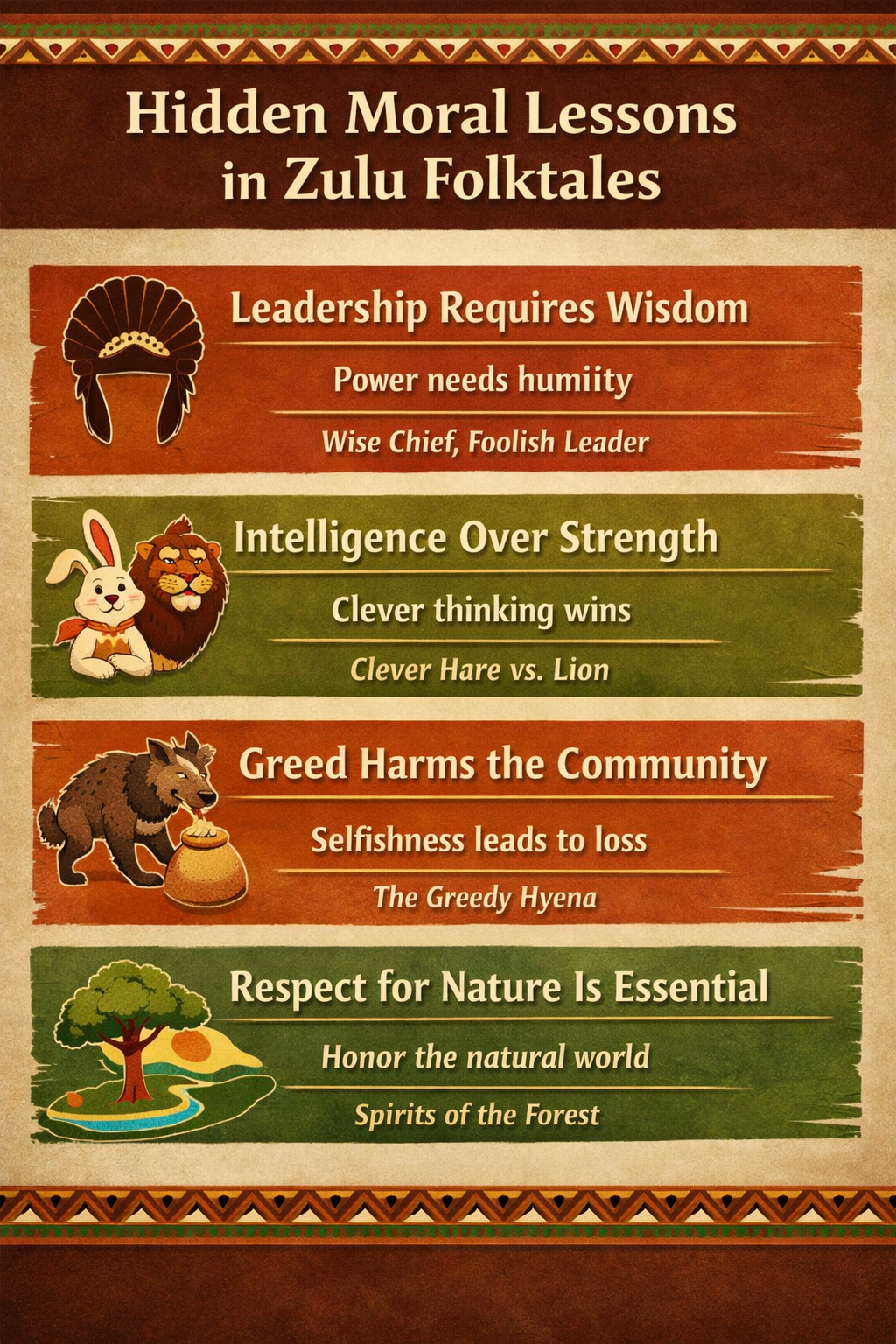 important lessons in zulu folktales