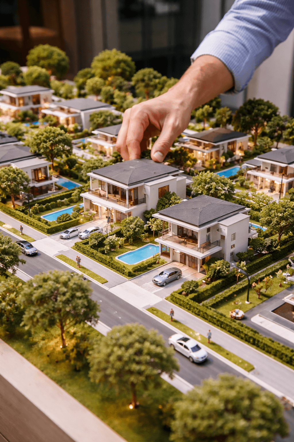 Maquetes: representação residenciais e prediais em escala reduzida, realistas, para demonstração 