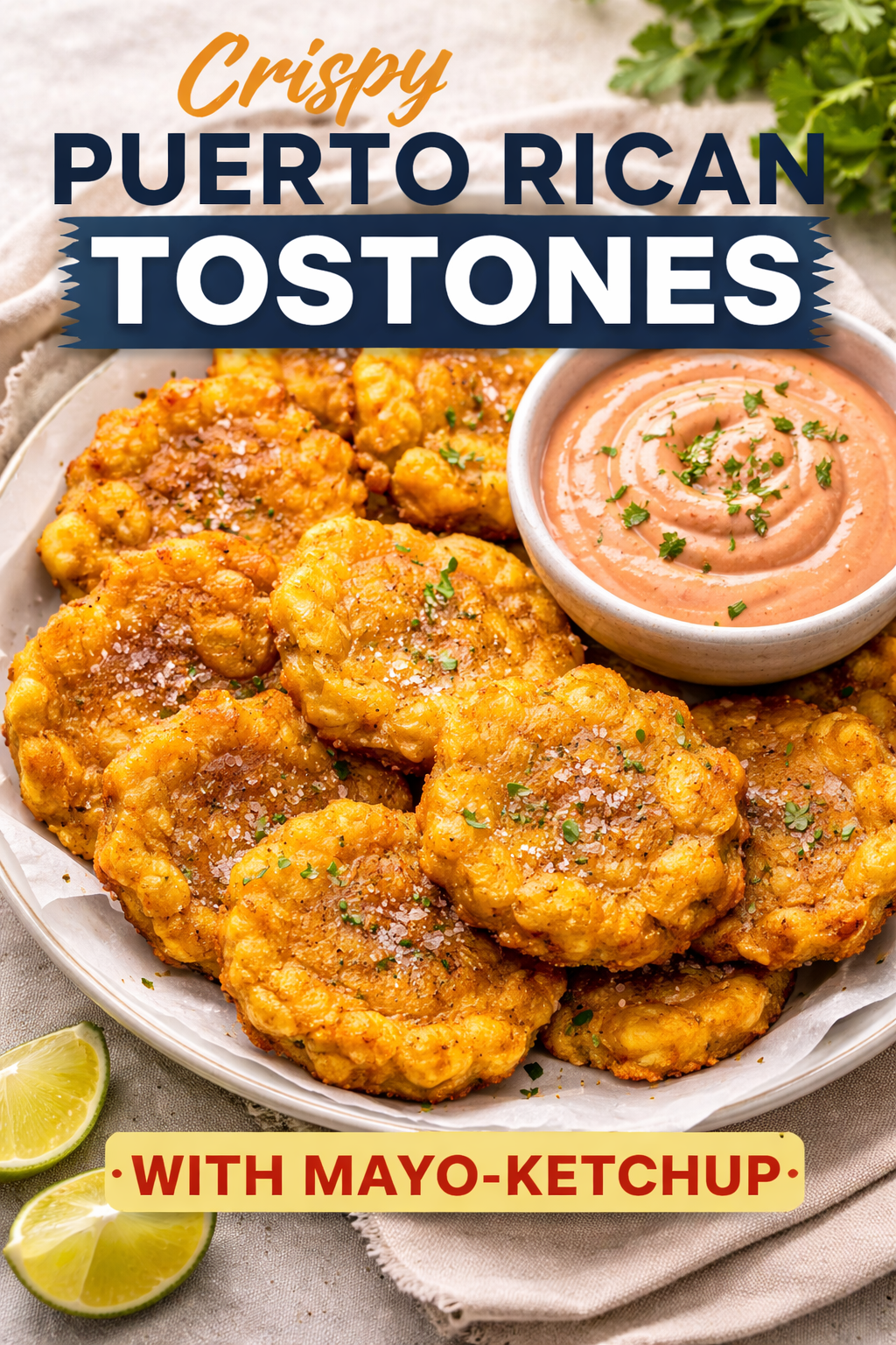 Puerto Rican Tostones with mayo-ketchup