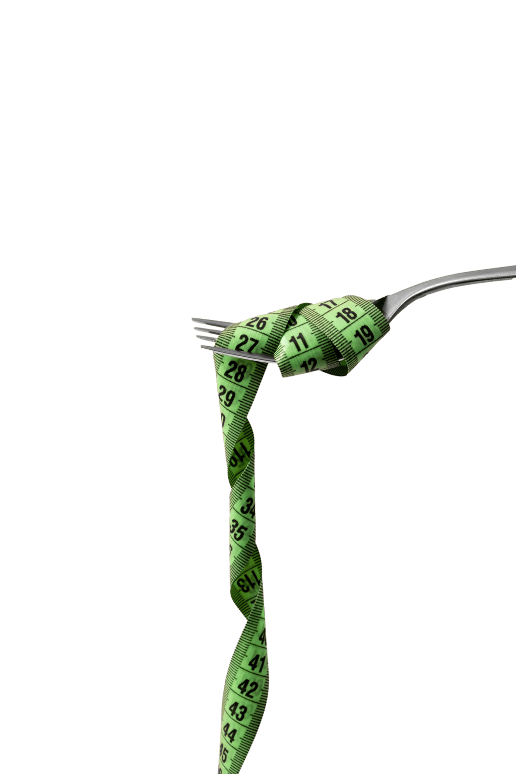 Metre ruban autour d'une fourchette