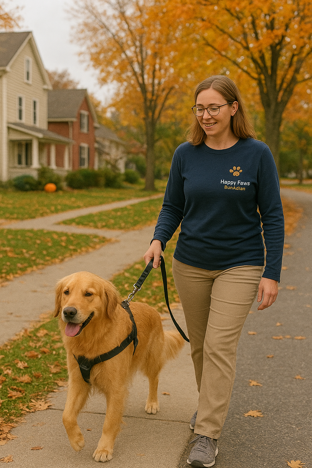 Safe one-on-one dog walk in Burlington neighborhood