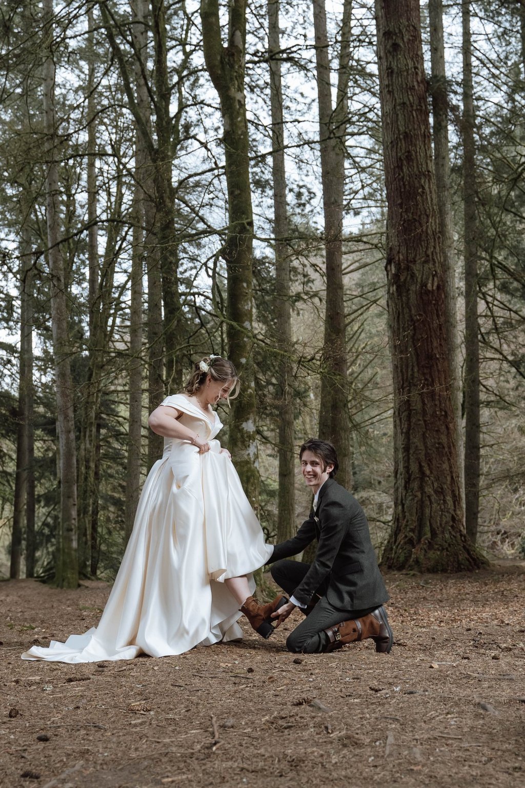 woodlands elopment scotland bride groom