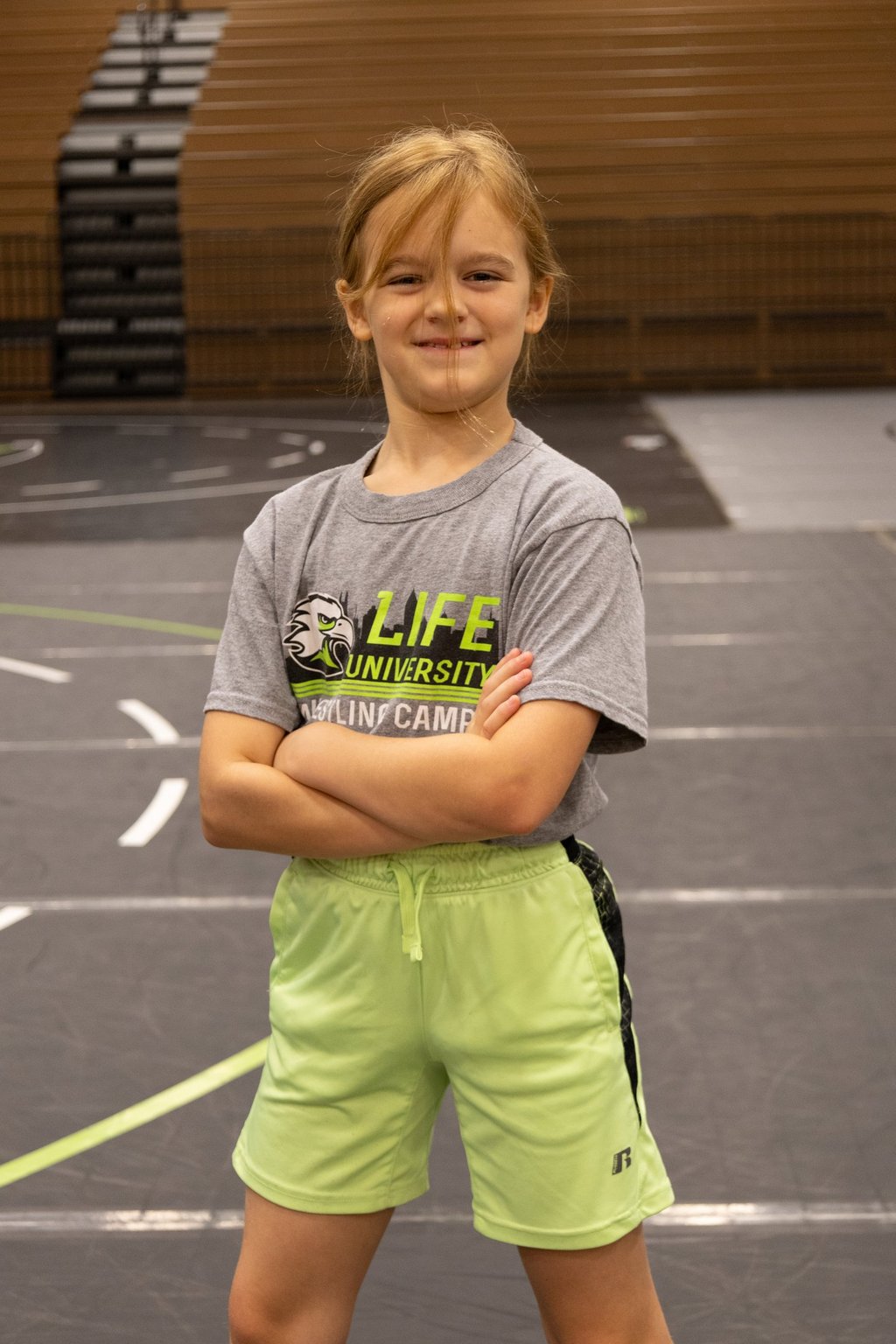 female wrestler smiling
