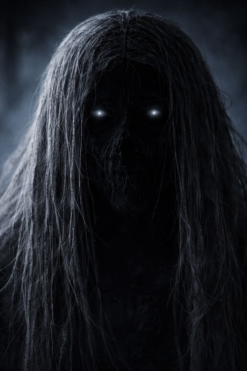 a creepy looking black and white photo of a creepy looking faceless person