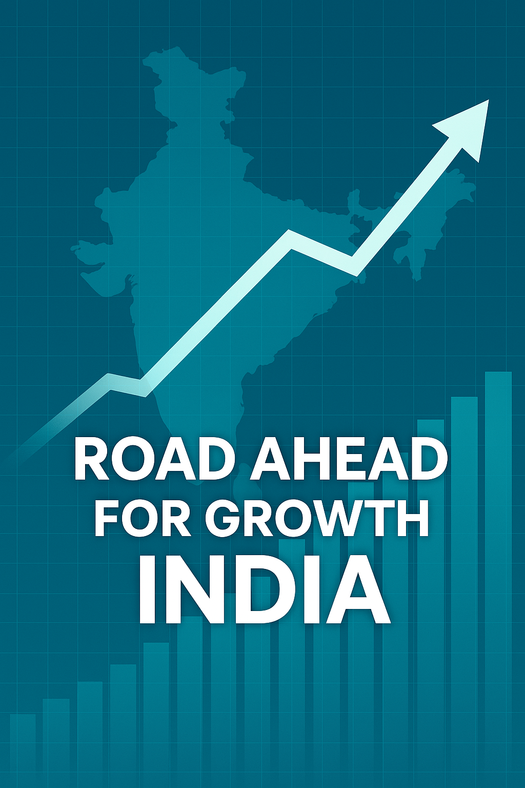 India’s economic growth: futuristic city skyline, stock market trends, and business innovation.
