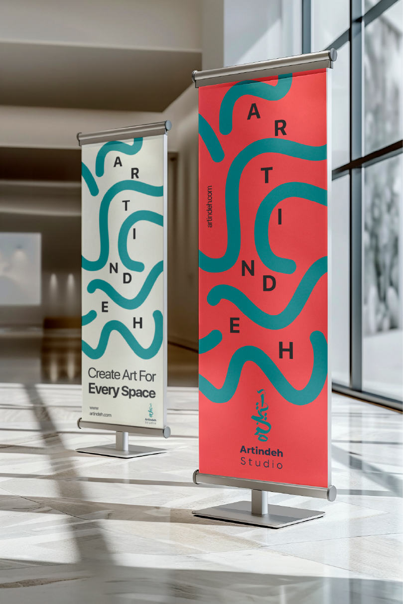 Werbebanner für Brand Identity und Branding Artindeh Kunstplatform