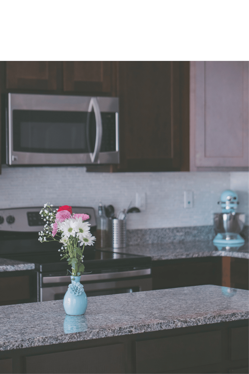 Beautifully restored and polished granite kitchen countertops