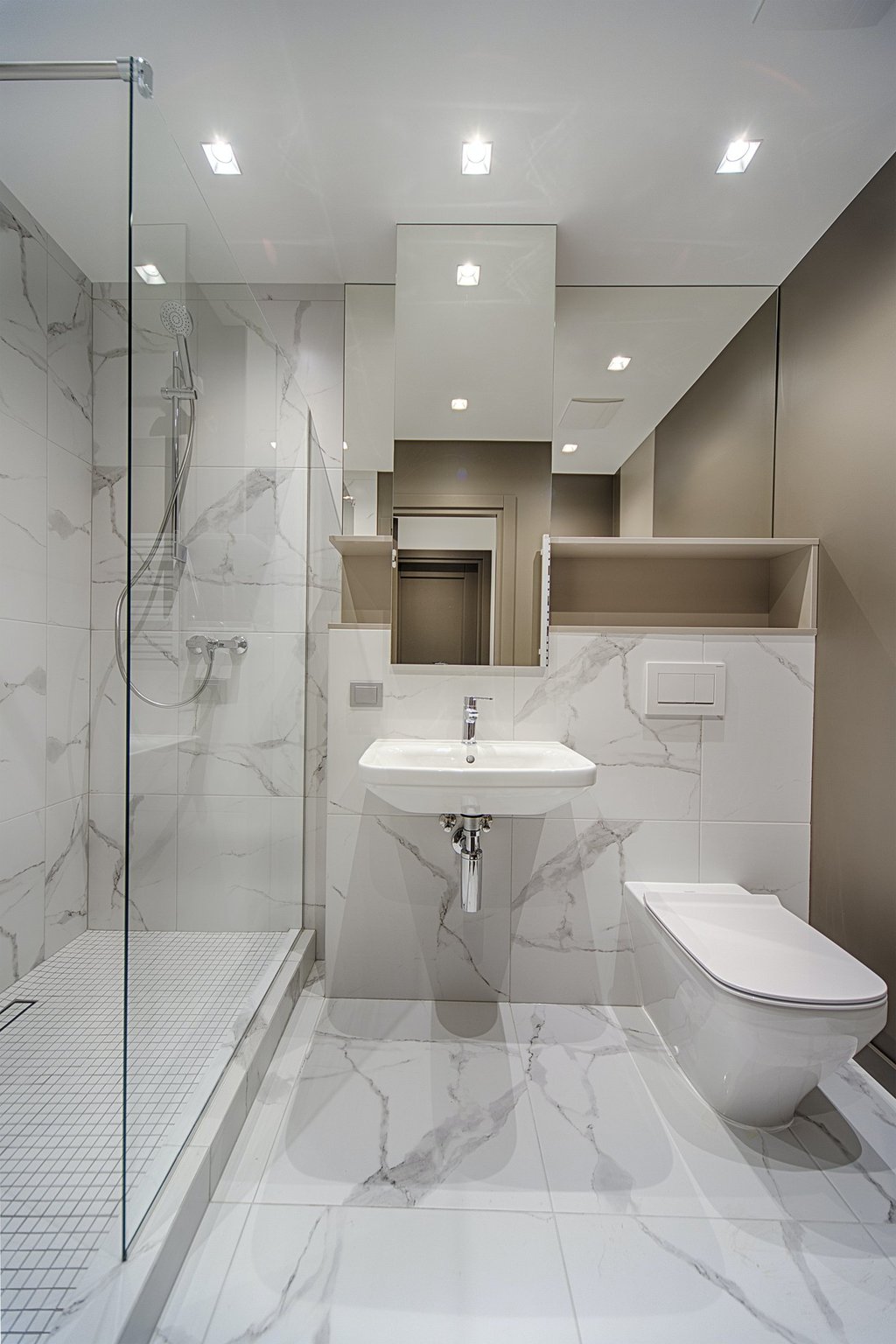 restored and polished natural stone marble bathroom 
