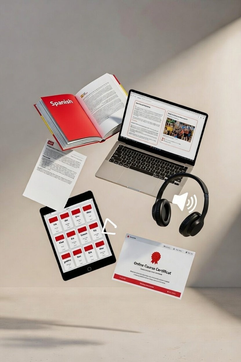 Digital Spanish learning resources and study materials for self-paced students