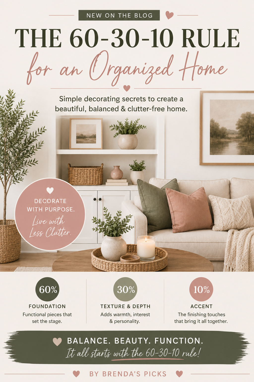 60-30-10 rule for home organization