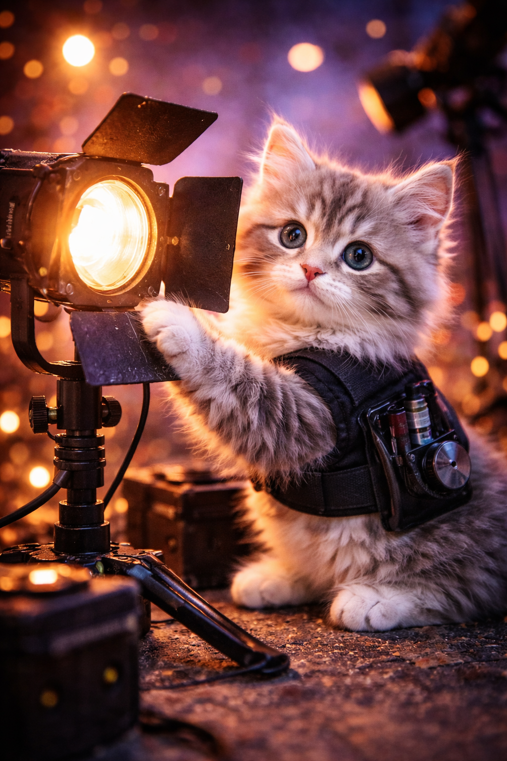 AI Cat Video Content Creation Studio Film Lighting Specialist kitty