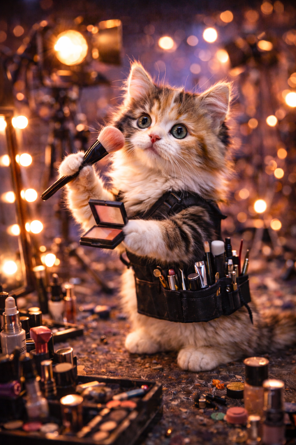 AI Cat Video Content Creation Studio Film Studio Make-up Artist kitten 