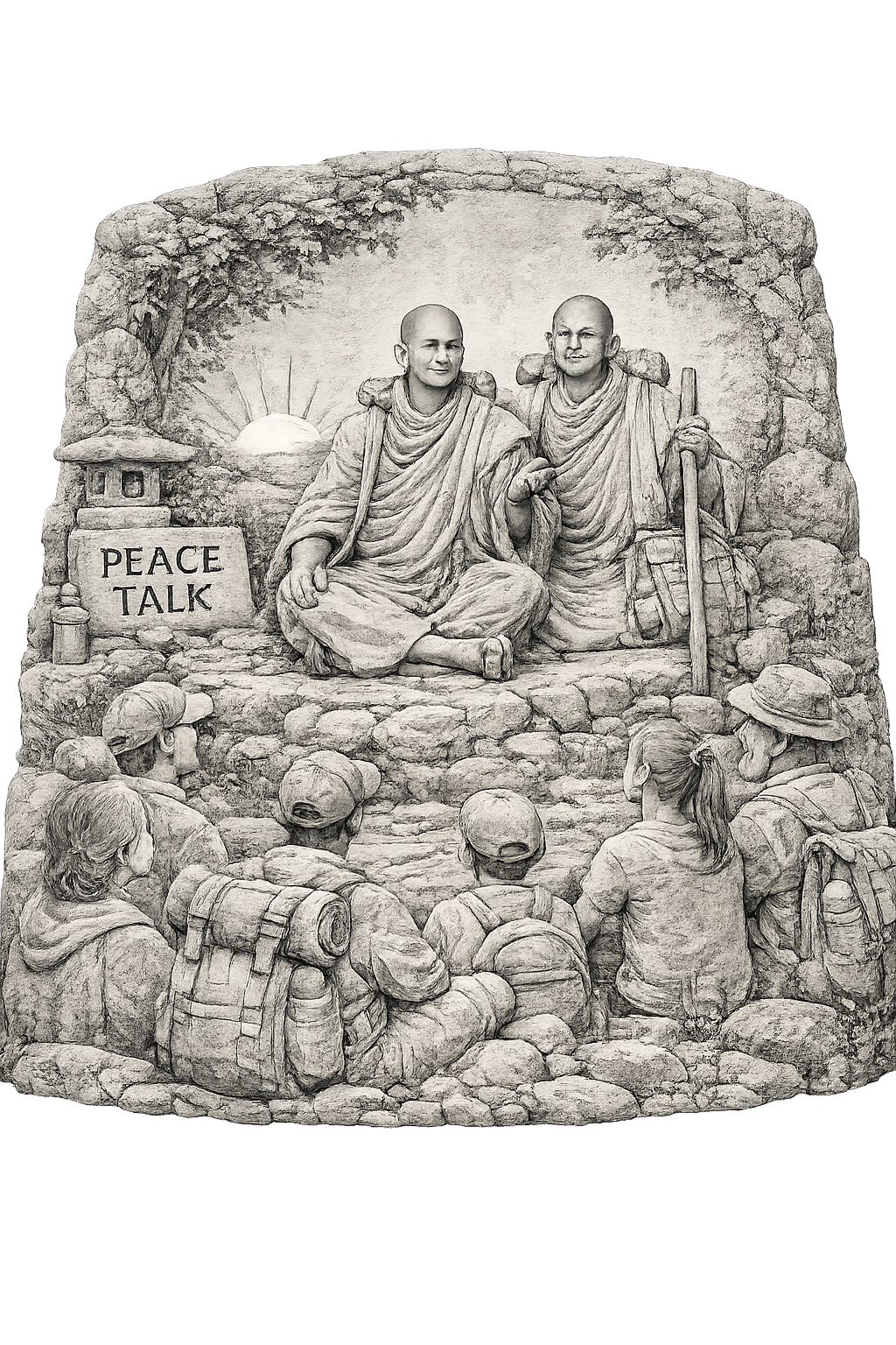 walkforpeace peace talk statue 3d