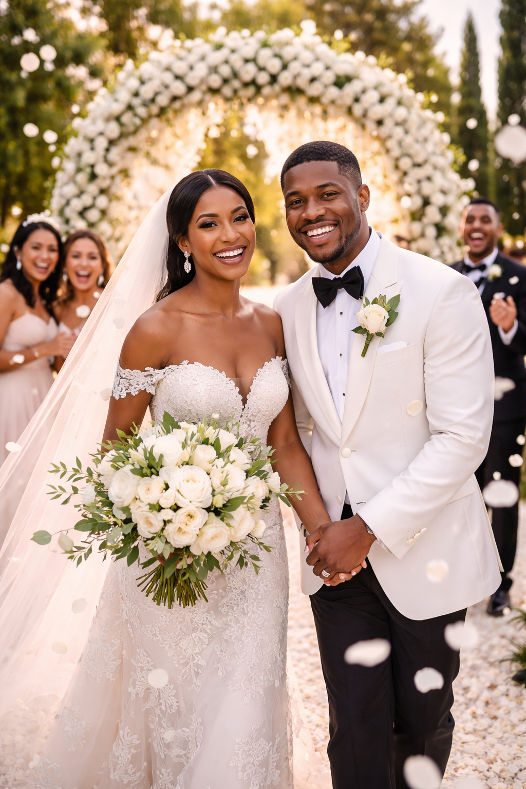 A picture of a couple getting married