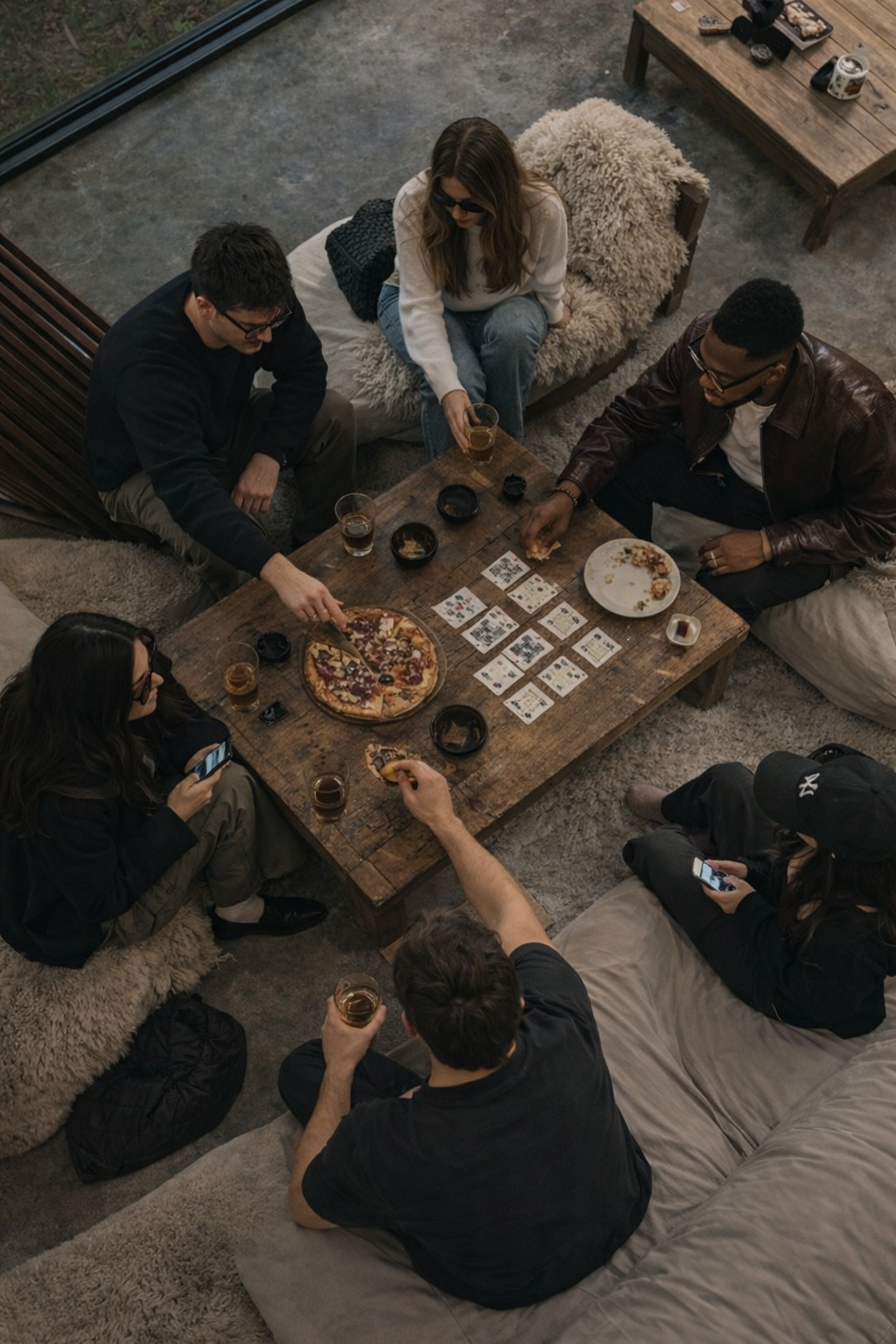 Community of friends gathering around a table, representing That Curated Vibe lifestyle blog readers