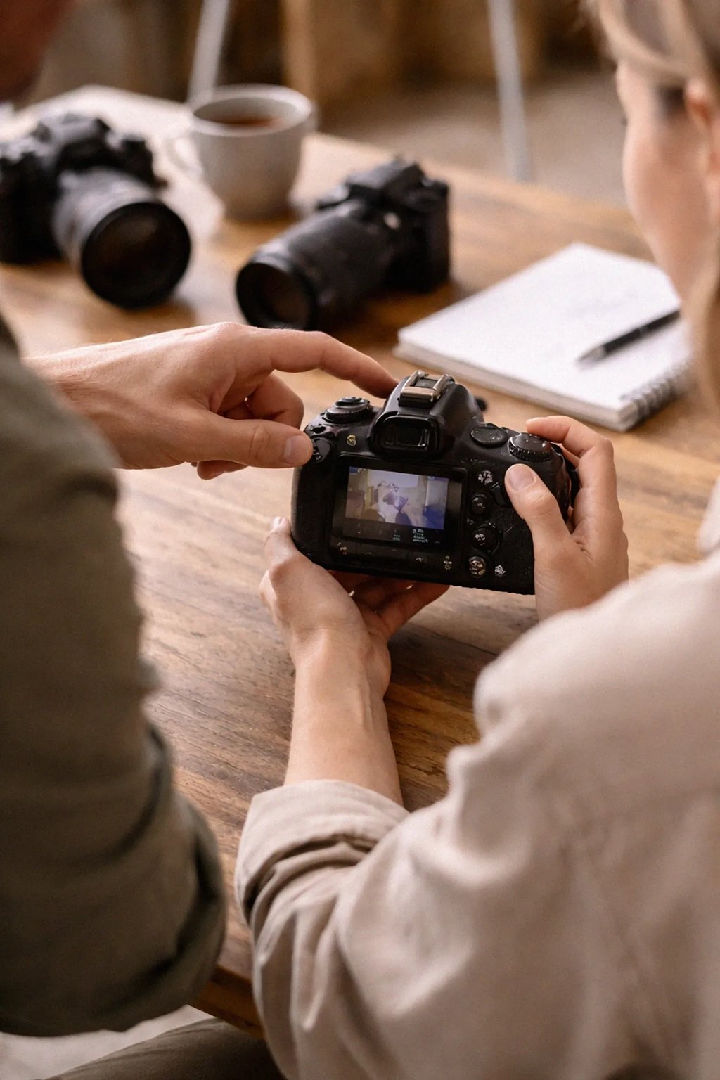 gros plan sur un cours photo