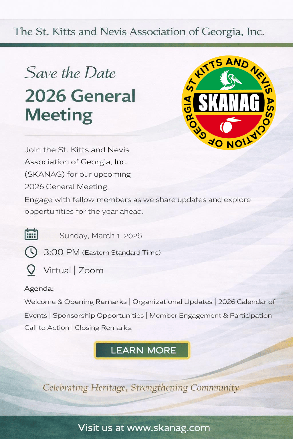 SKANAG 2026 Calender of Events